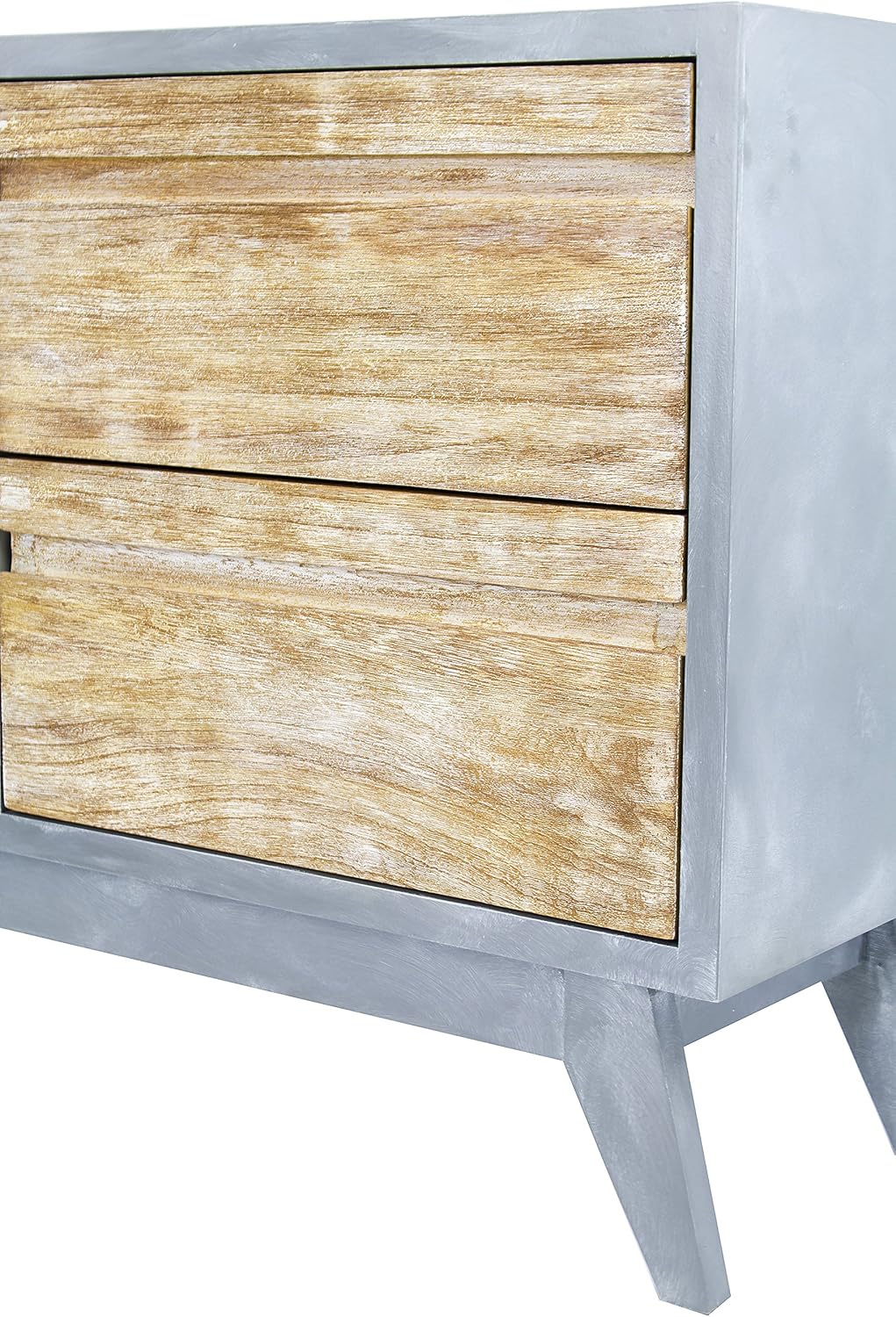 Gray Distressed Wood 2 Drawer Sideboard Cabinet M738