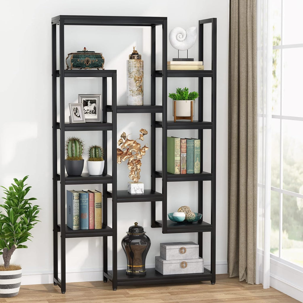 6-Tier 70.9 inch Tall Bookcase, 12-Shelf Display Shelves, White R409373
