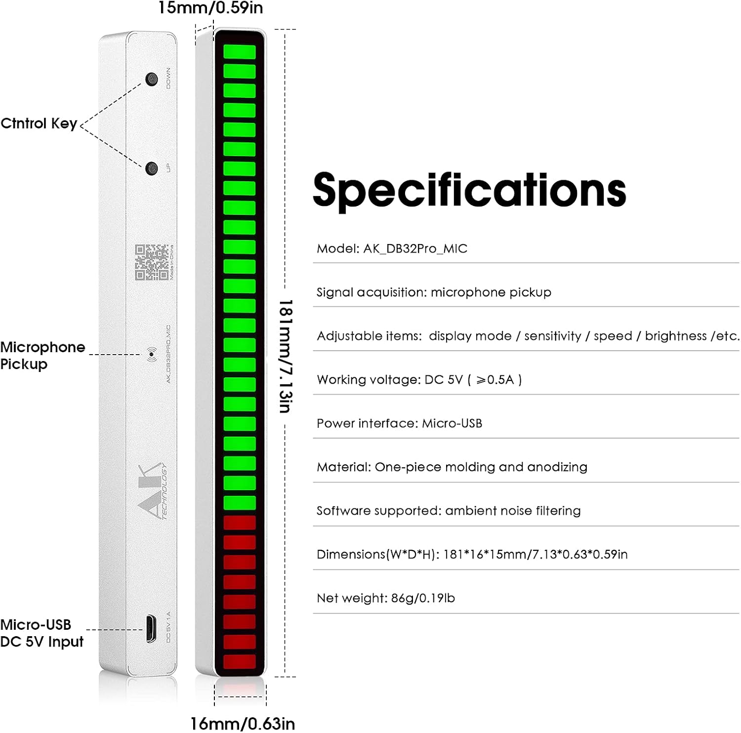 32-Bit Music Spectrum Meter Audio Display U365877
