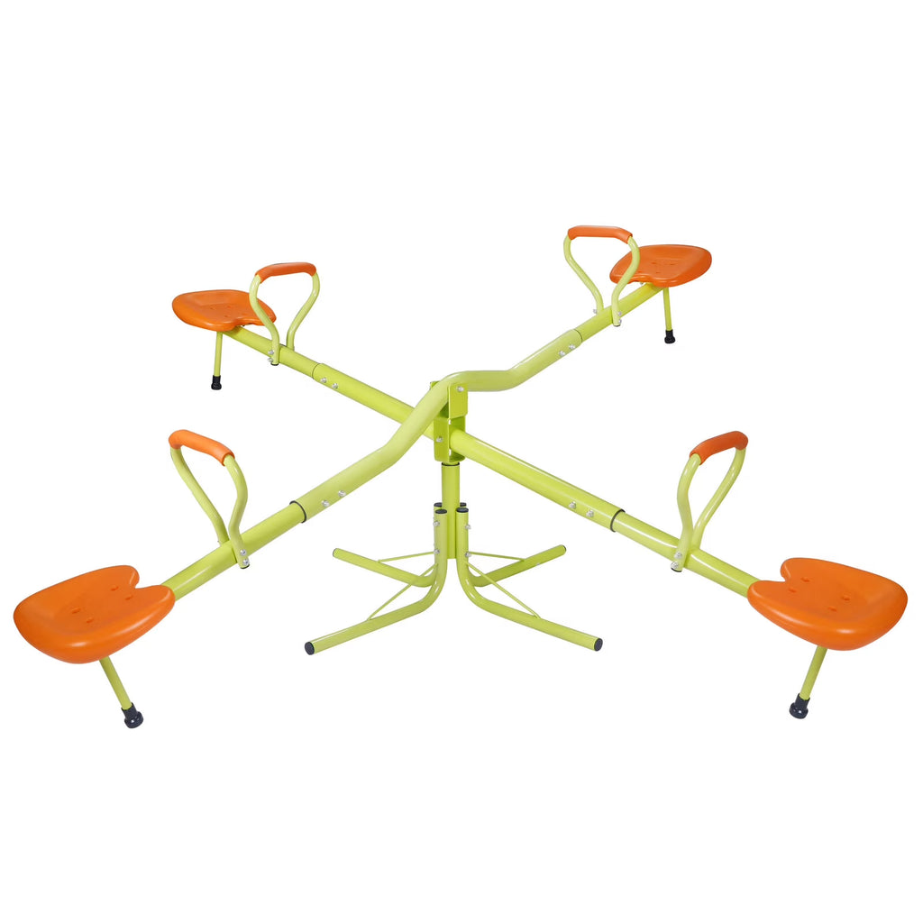 Heavy-Duty Seesaw 360 Degree Spinning with Handle Outdoor for 2-4 Kids O177