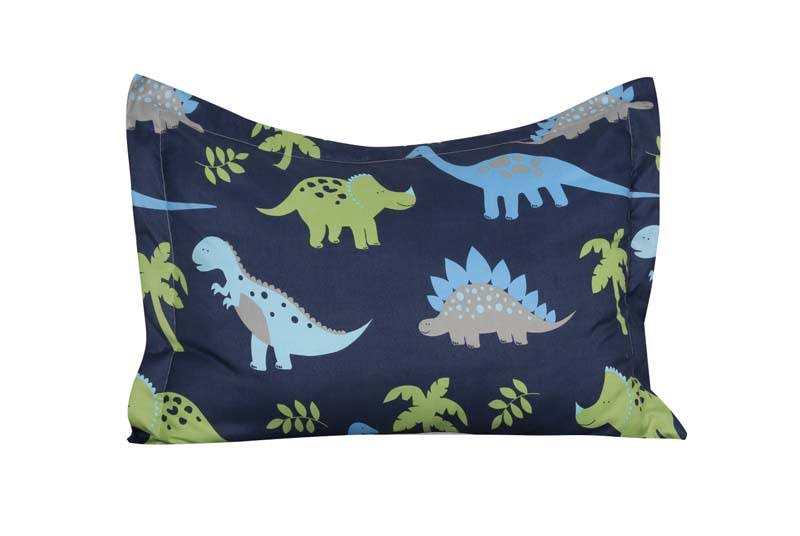 Full Size 8 Pieces Reversible Blue and Lime Green Dinosaur Microfiber Kids Comforter with Sheets V9280