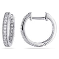 14kt White Gold Diamond Huggie Hoop Earrings K7267