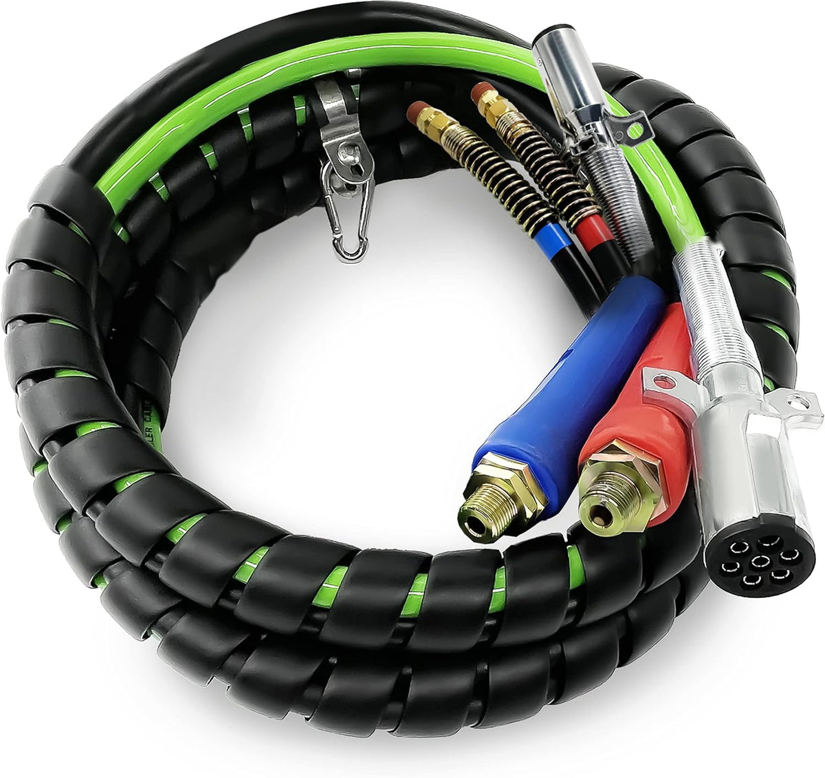 12ft 3 in 1 ABS & Power Air Line Hose Wrap 7 Way Electrical Cable with Handle Grip F8514
