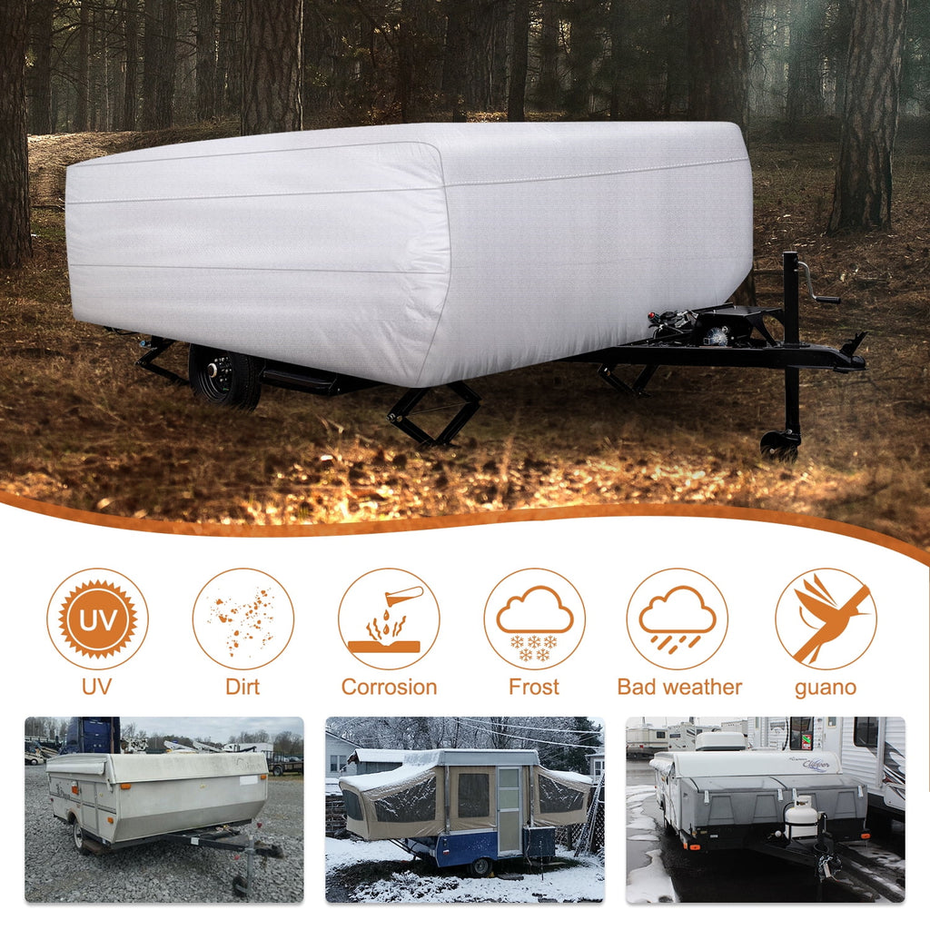 Silver Pop Up Camper Cover with Storage Bag Fits 16'-18' R4449