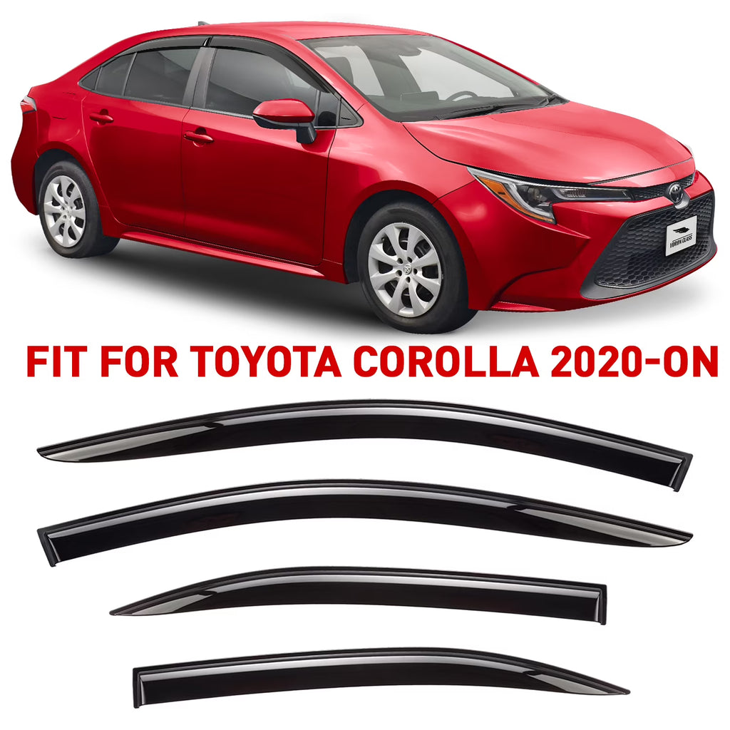 Glass Tape-on Rain Guards for Toyota Corolla Sedan, 4 Pieces S668