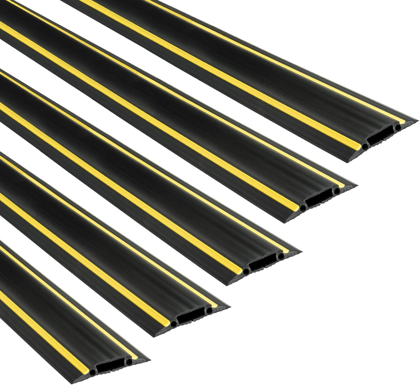 6FT Floor Cord Cover 5 Pack Black Yellow V345650