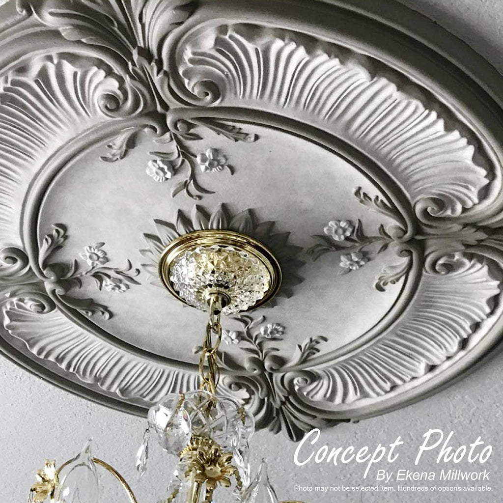 26 3/4x22OD x 3 5/8x22ID x 1 1/8x22P Leaf Ceiling Medallion I42507