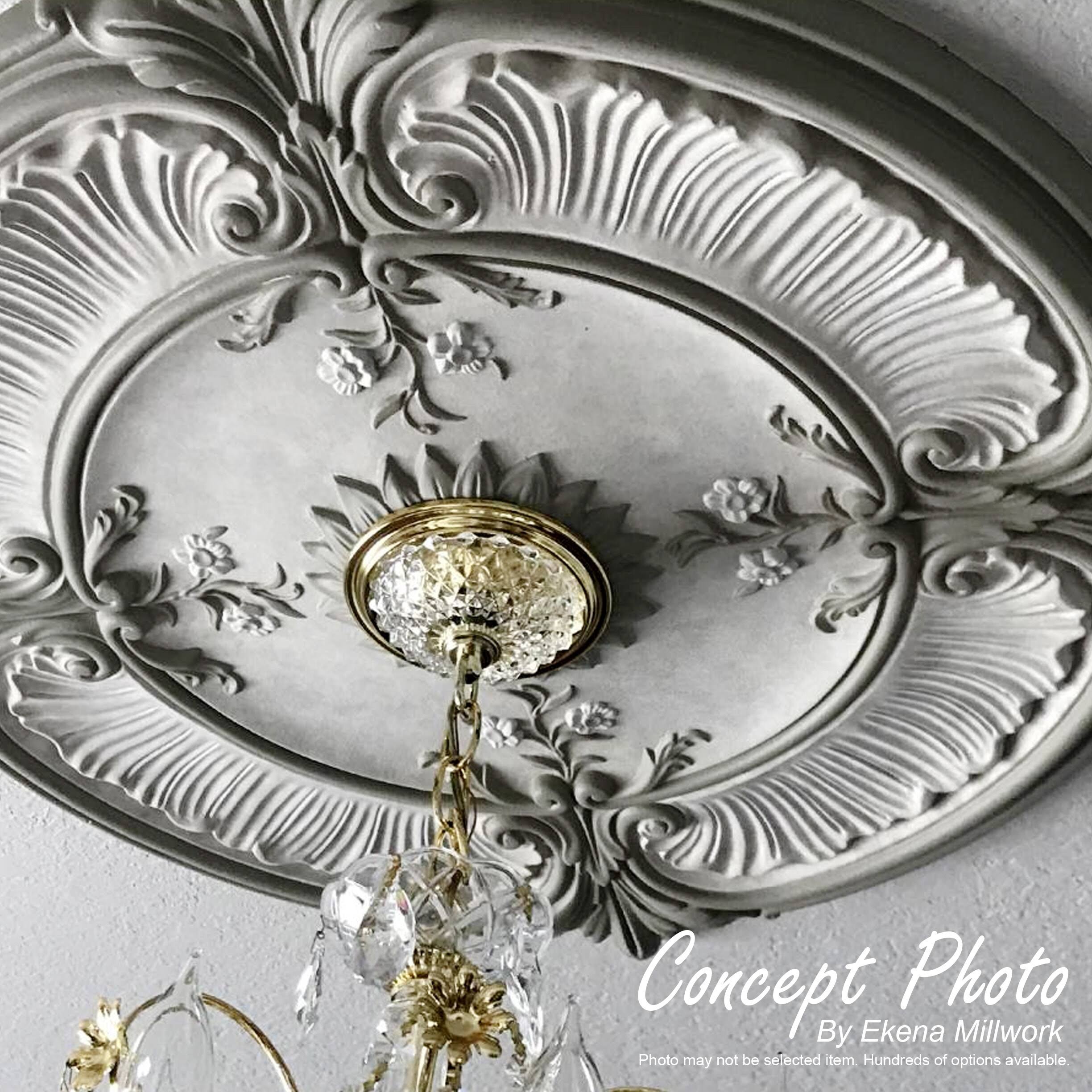 26 3/4x22OD x 3 5/8x22ID x 1 1/8x22P Leaf Ceiling Medallion I42507