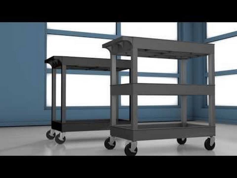 Black Cart with 1 Tub and 1 Flat Shelf A505193