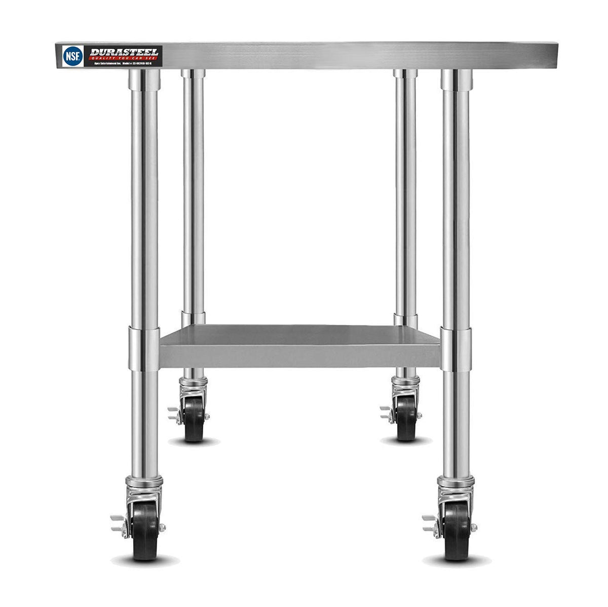 Stainless Steel 24 x 18 Inch Metal Work Table Cart with Caster Wheel N82682