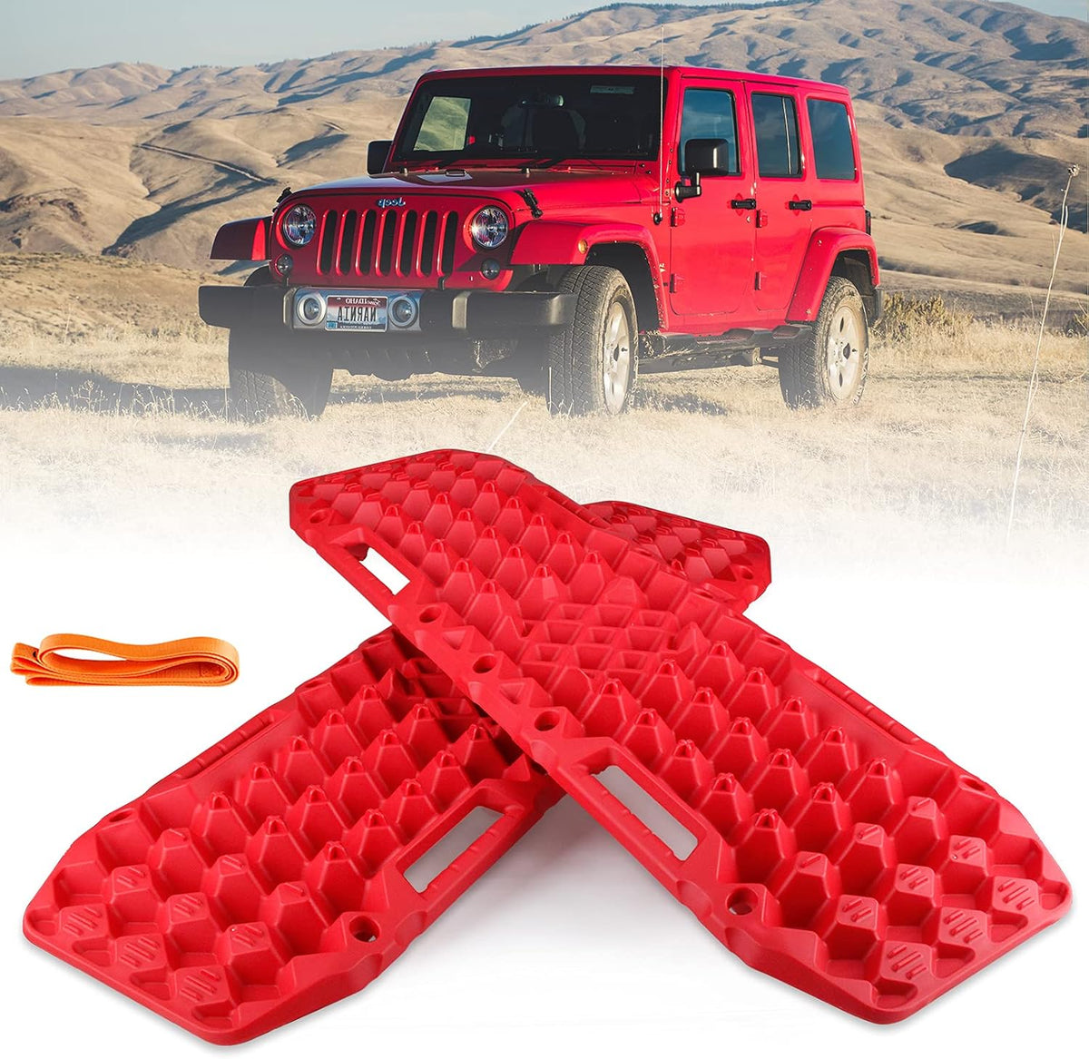 Recovery Tracks Traction Boards with Jack Lift Base Design, Red Pack of 2 D667936