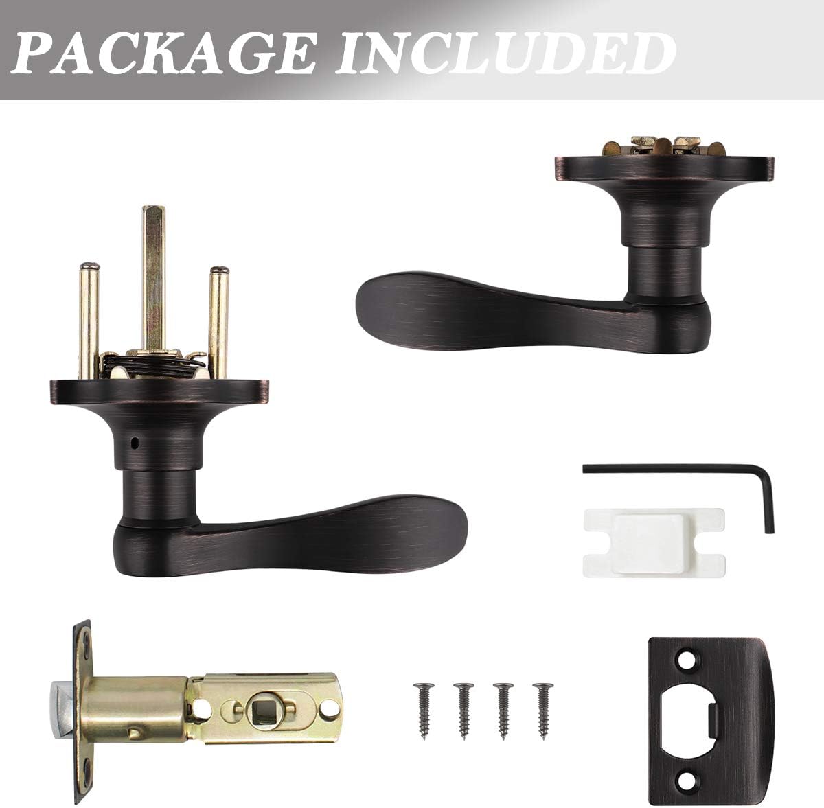 5 Pack Oil Rubbed Bronze Interior Door Lever H17320