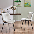 Black Faux Leather Dining Chair with Metal Legs, Set of 2 I2723