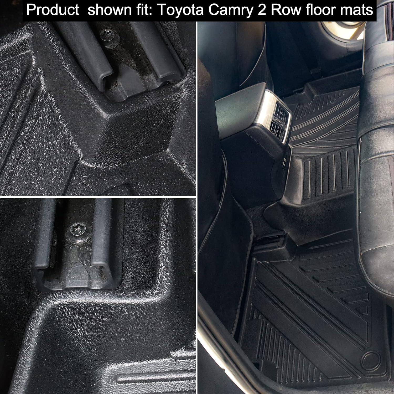 Black Rubber Floor Mats and Cargo Liner for Toyota Camry V494