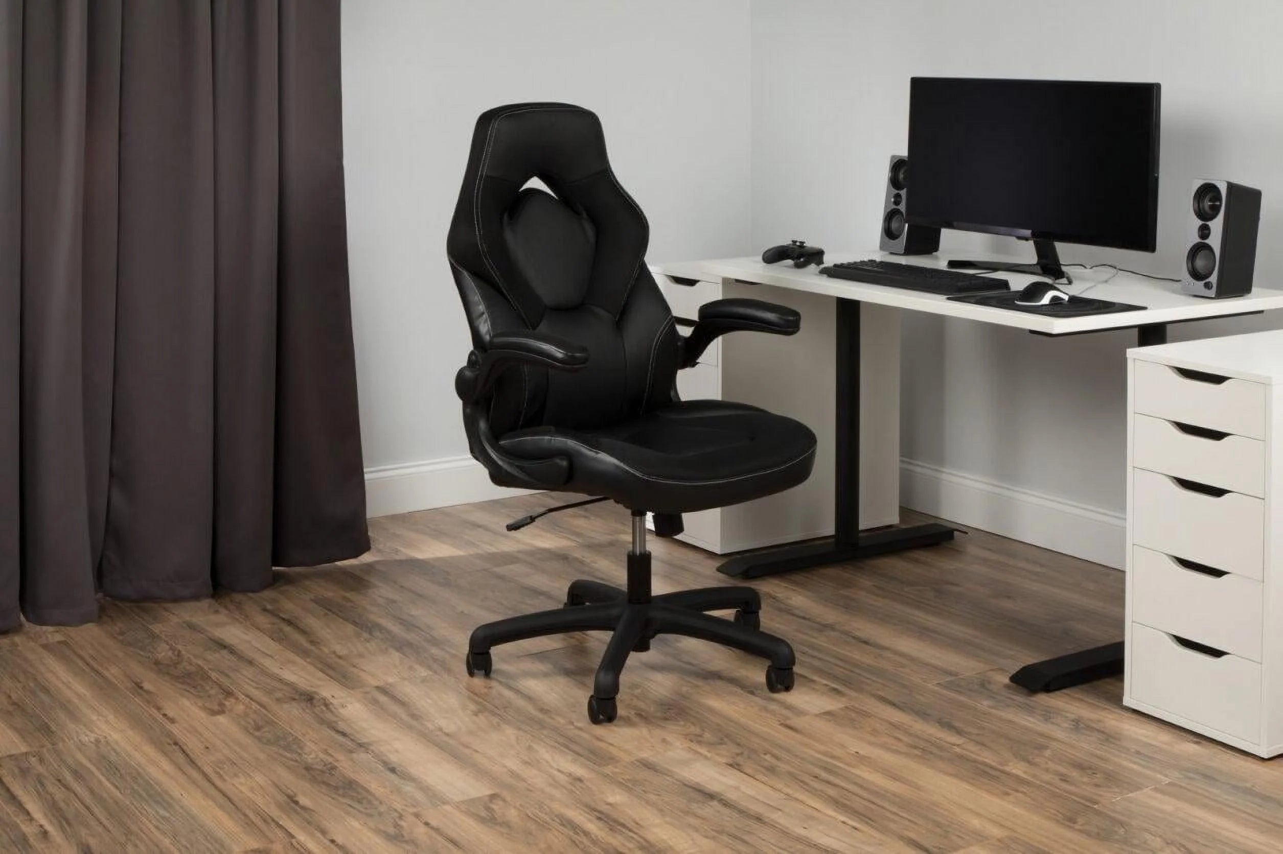 Black Gaming Chair with Integrated Headrest M214