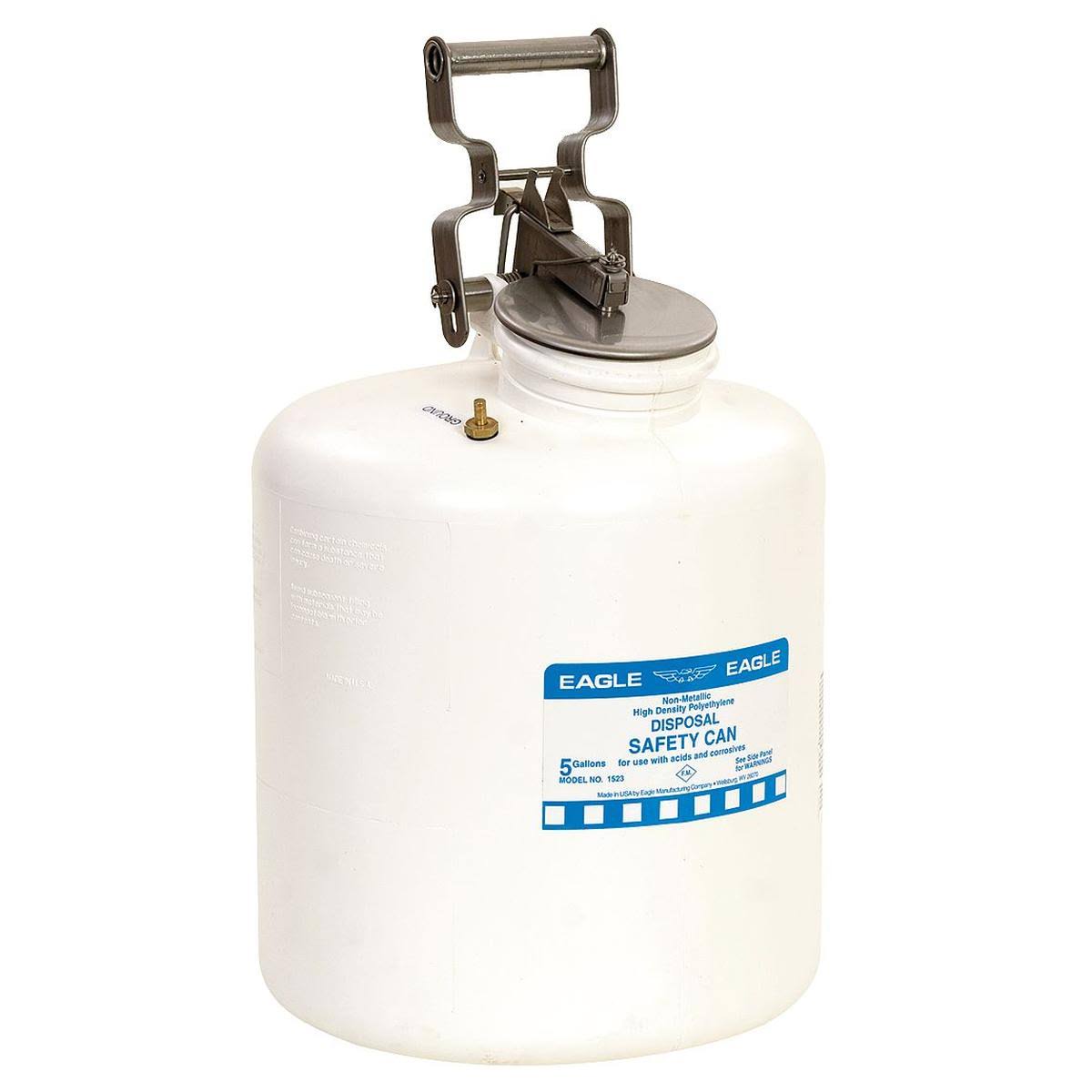 5 Gallon White Polyethylene Safety Can Y656552