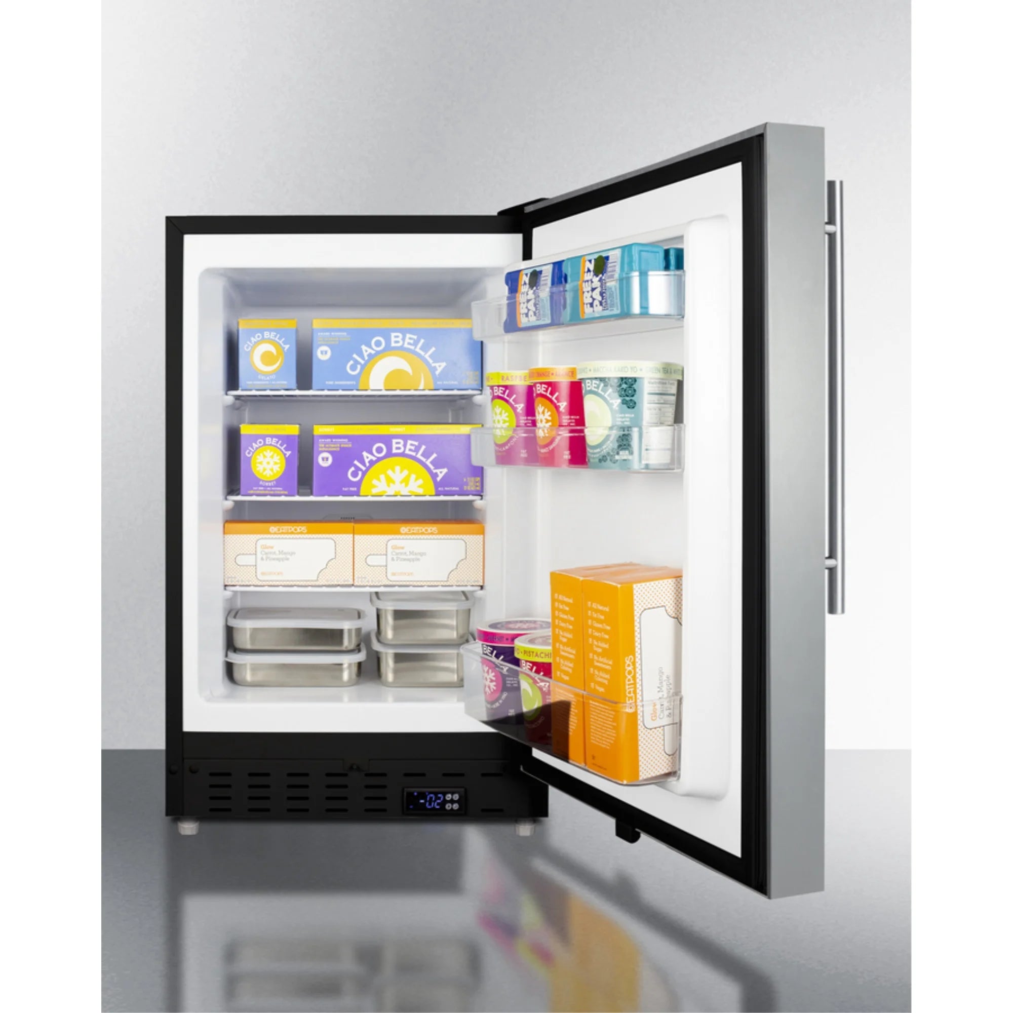 24 in. Built-In All-Freezer, Stainless Steel & Black N264