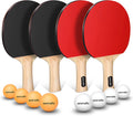 4 Ping Pong Rackets Table Tennis Paddle Set F410
