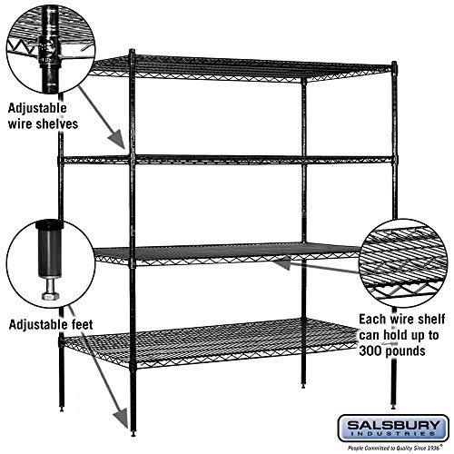 Black Wire 4 Shelf Shelving Unit M8637