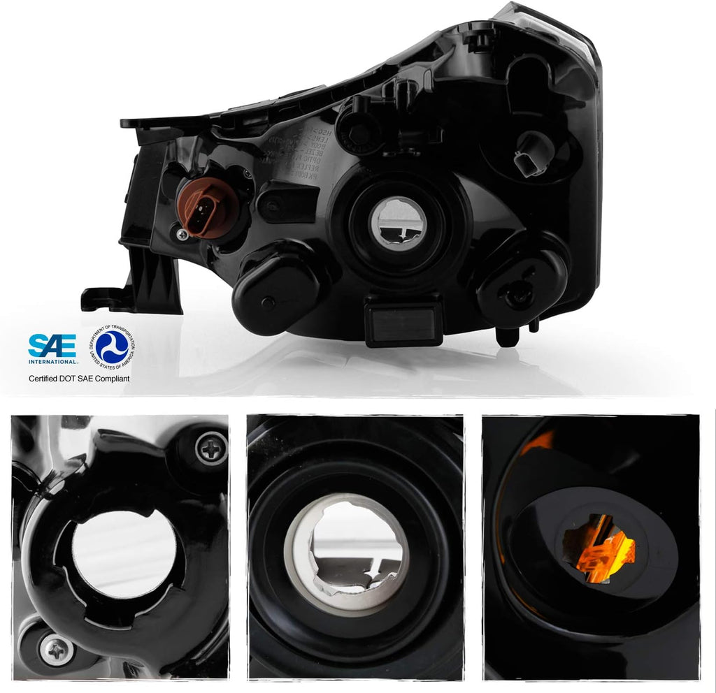 Black Factory Style Headlights Pair Y47143