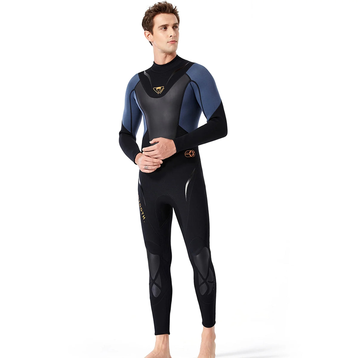 3mm Neoprene Full-body Wetsuit with Back Zipper X4134