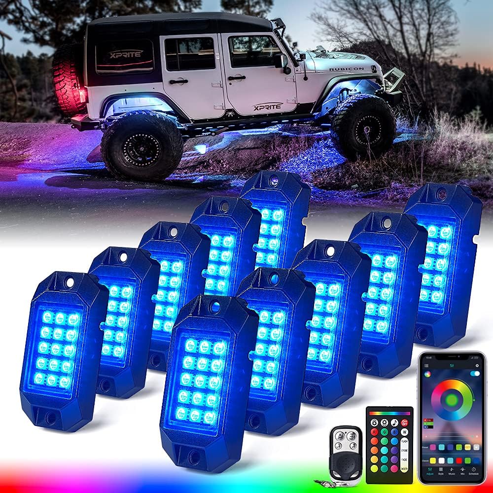 Multicolor Bluetooth LED Rock Lights Kit 6 PCS Z462327
