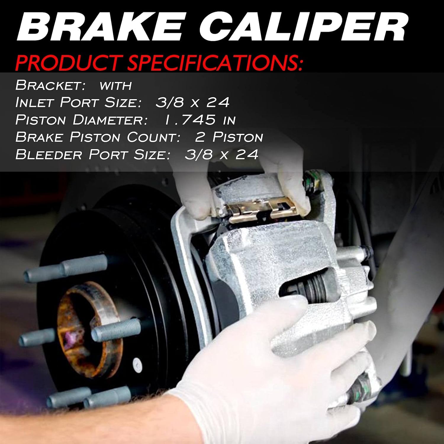 Set of 2 Rear Brake Caliper Assembly for Ford F-250 F-350 Super Duty 2000-2004 Excursion 2000-2005 S7650