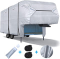RV 5th Wheel Cover with Adhesive Repair Patch, Ripstop Waterproof, Fits 31'1"-34' L, Pack of 2 M238