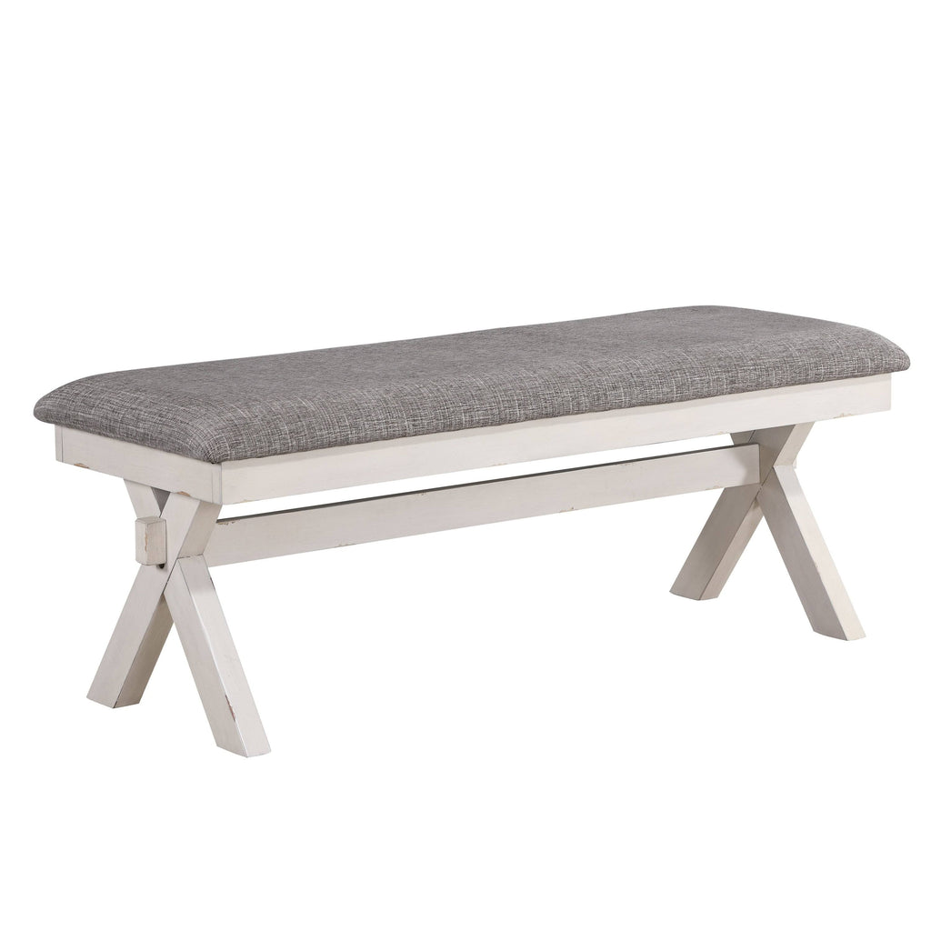 Grey Antique White Two-Seater Dining Bench F477
