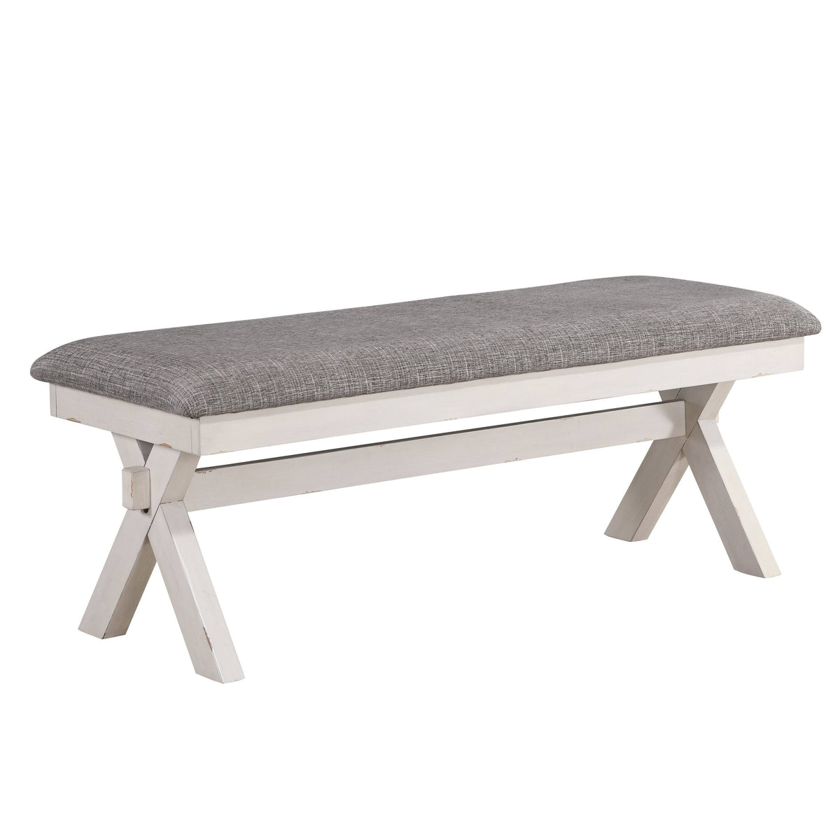 Grey Antique White Two-Seater Dining Bench F477