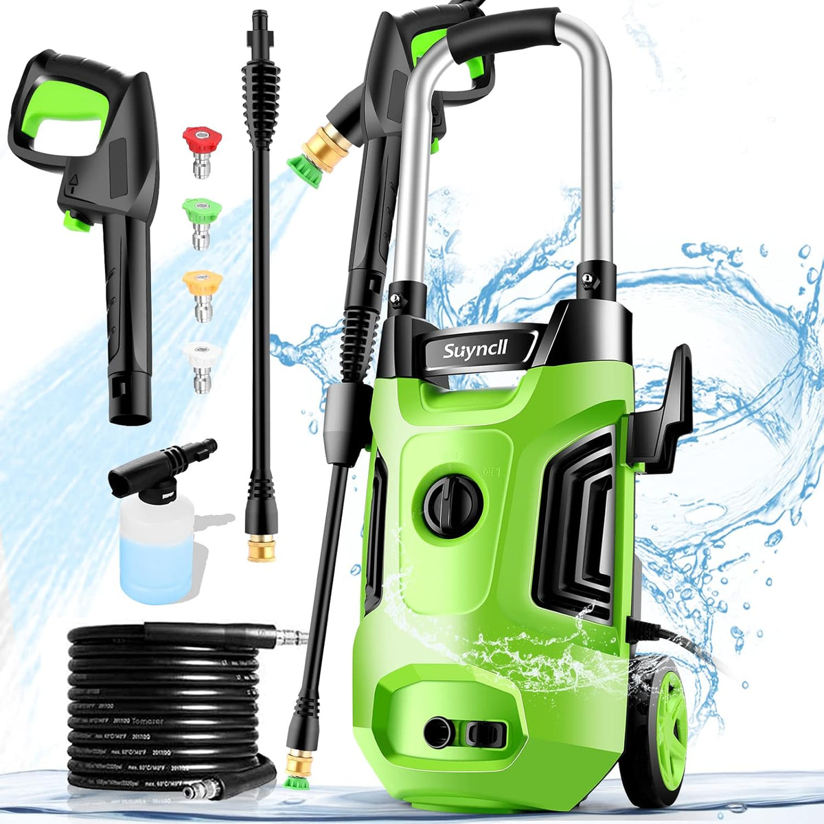 2300PSI Electric Pressure Washer 1.7GPM 1800W with All-in-one Spray Nozzle, 20 Ft Hose & 35 Ft Wire L6996