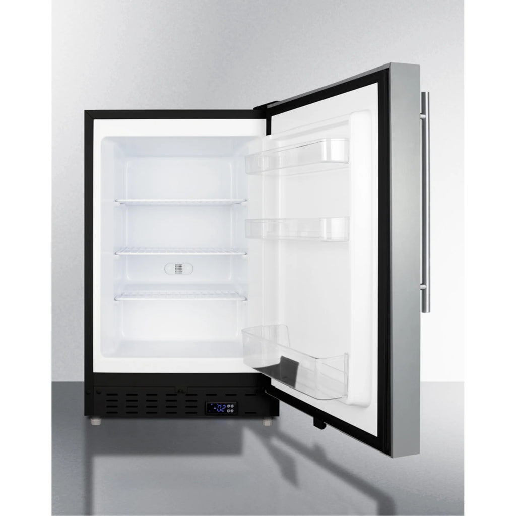 24 in. Built-In All-Freezer, Stainless Steel & Black N264