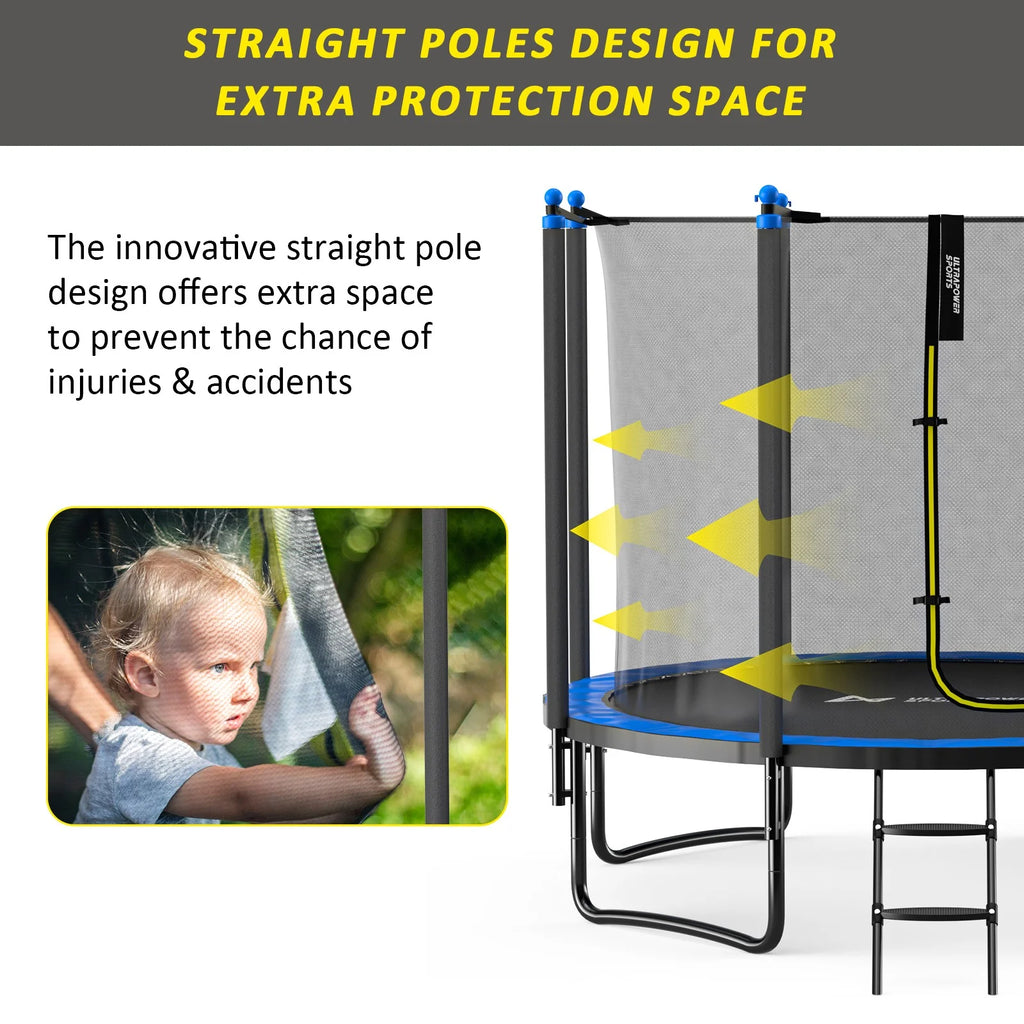 10FT 12FT 14FT 15FT Trampoline with Safety Enclosure Net and Ladder W549