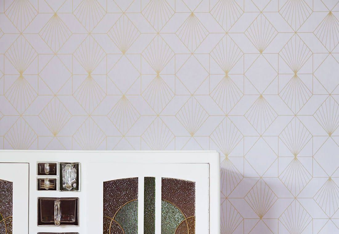 Lilac Geometric Wallpaper V6370