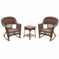 Espresso Wicker Rocker Chair Set - 3 Piece M32210