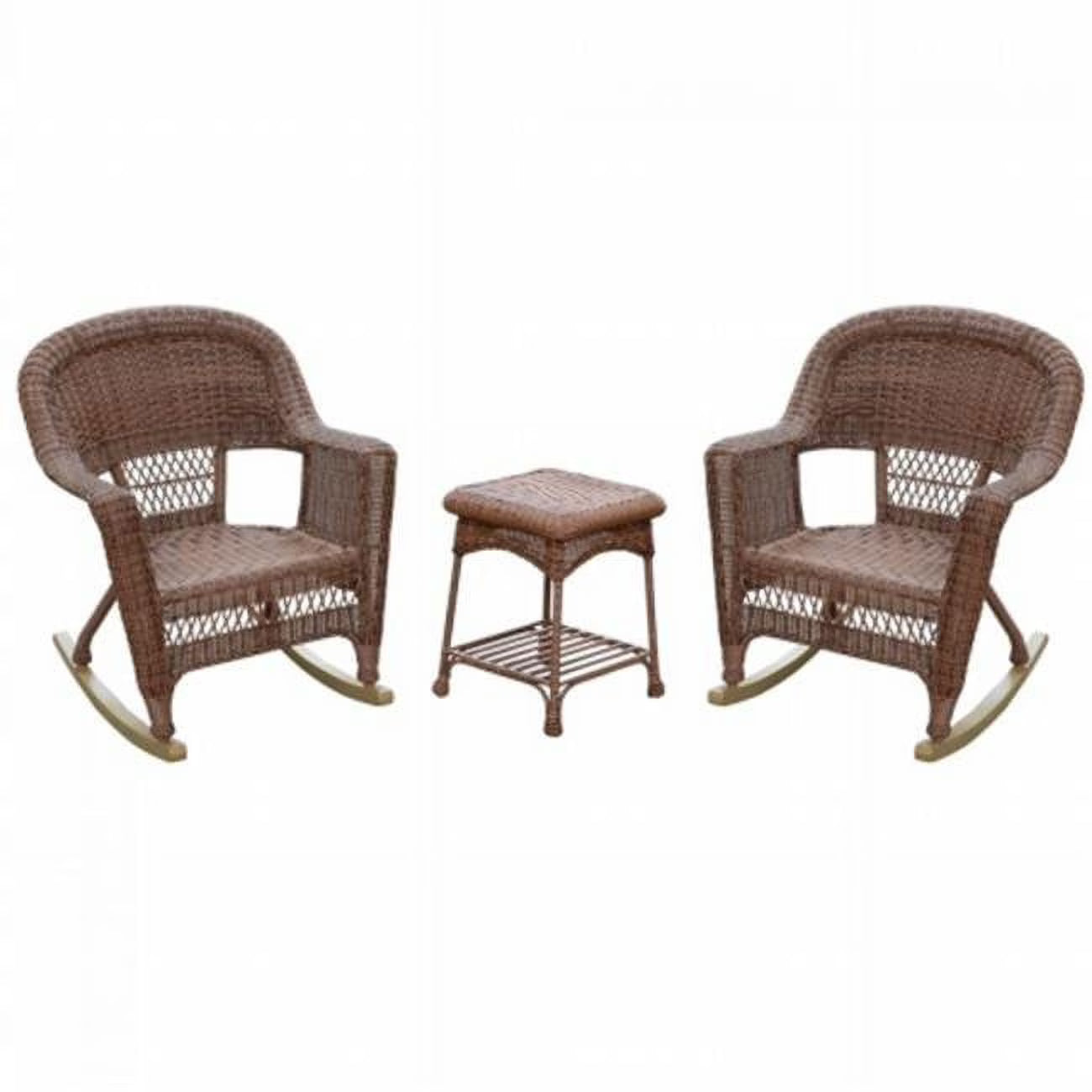 Espresso Wicker Rocker Chair Set - 3 Piece M32210