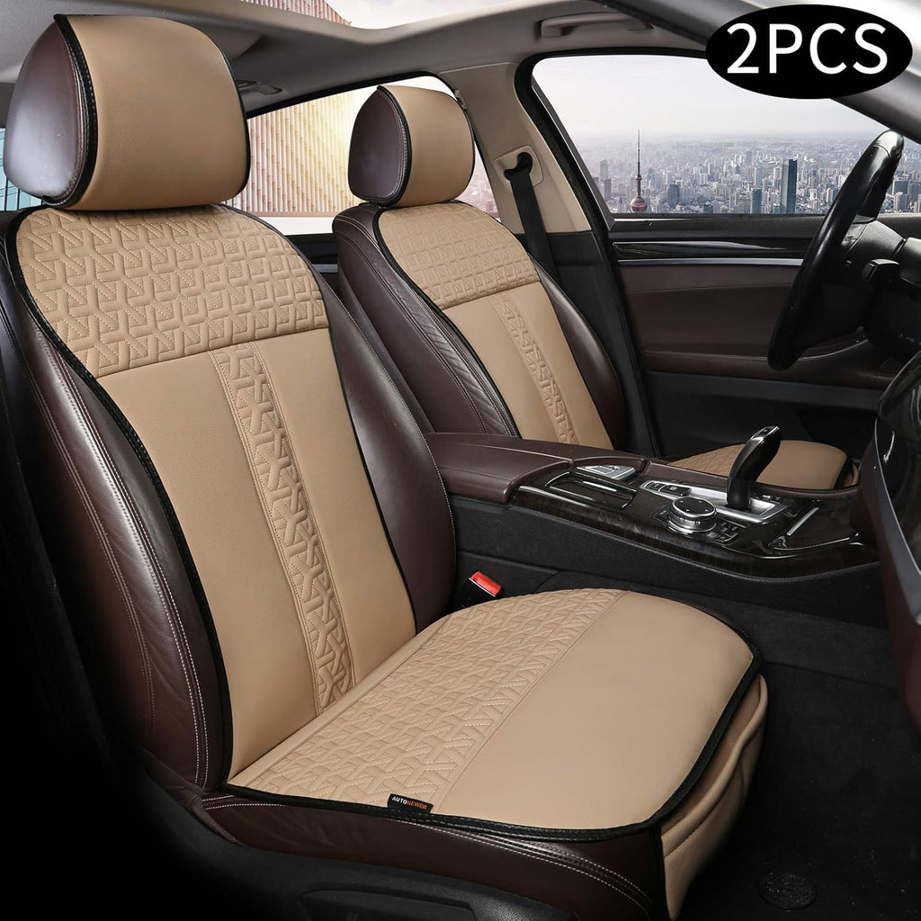 Black PU Leather Car Seat Covers Front Seats Only, 2PCS M513