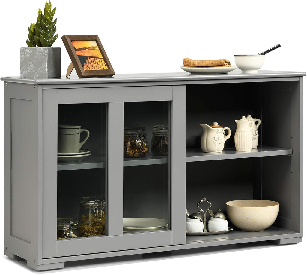 Espresso Wooden Sideboard with Sliding Door J340249