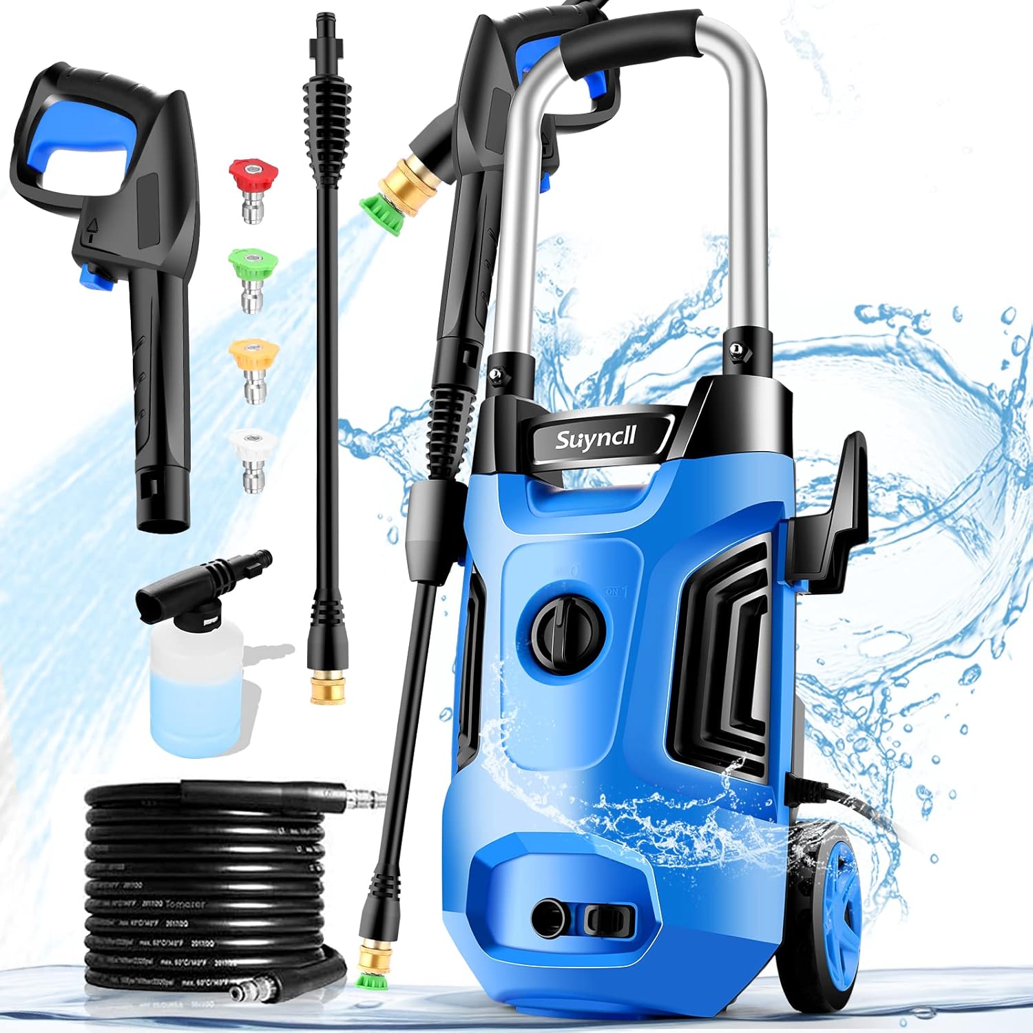 2300PSI Electric Pressure Washer 1.7GPM 1800W with All-in-one Spray Nozzle, 20 Ft Hose & 35 Ft Wire L6996