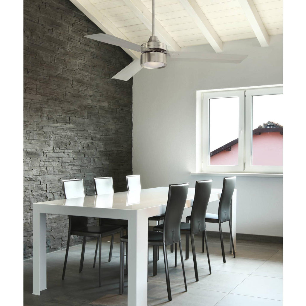 Brushed Nickel Indoor Ceiling Fan with Light LED Remote Control Z335701
