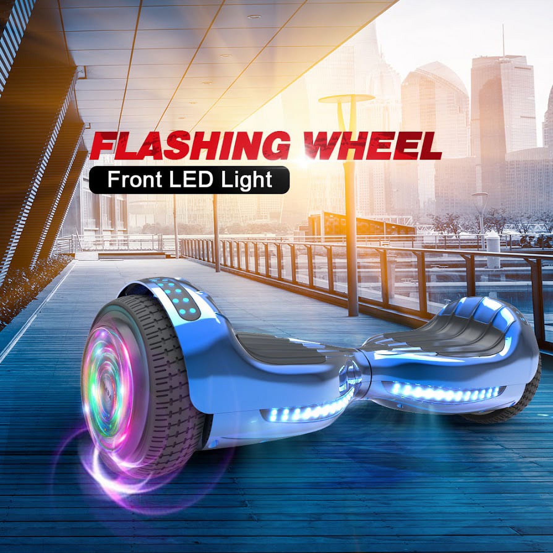 Chrome Blue Self Balancing Electric Scooter with Bluetooth Speaker K3932
