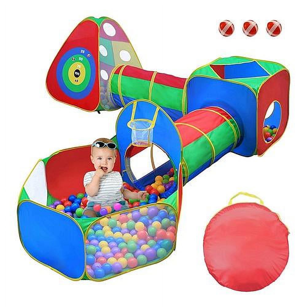 5Pcs Kids Ball Pit Tents Pop Up Playhouse with 2 Crawl Tunnel & 2 Tent P95267