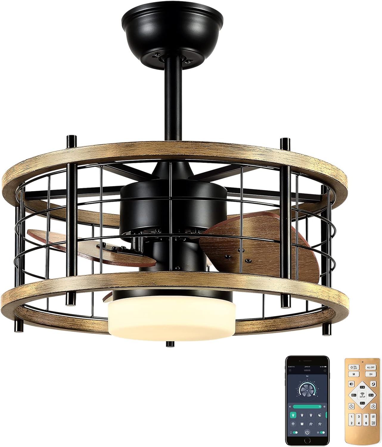 20'' Bladeless Ceiling Fan with Lights Remote Control X413745