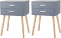 Set of 2 White Nightstand with 2 Drawers T43791