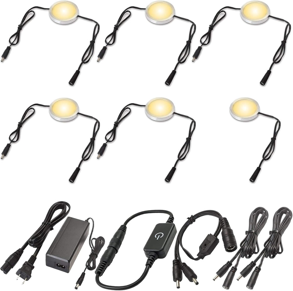 Under Cabinet LED Lighting Kit, Touch Dimmable, 12 Lights, Warm White B7171