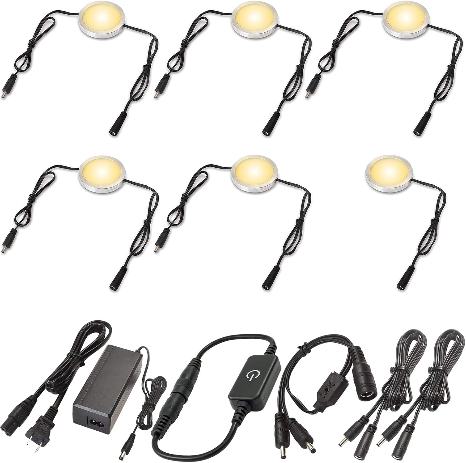 Under Cabinet LED Lighting Kit, Touch Dimmable, 12 Lights, Warm White B7171